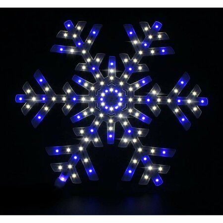 QUEENS OF CHRISTMAS 14 in. LED Snowflake Blue & White LED-SNOWF14-BW